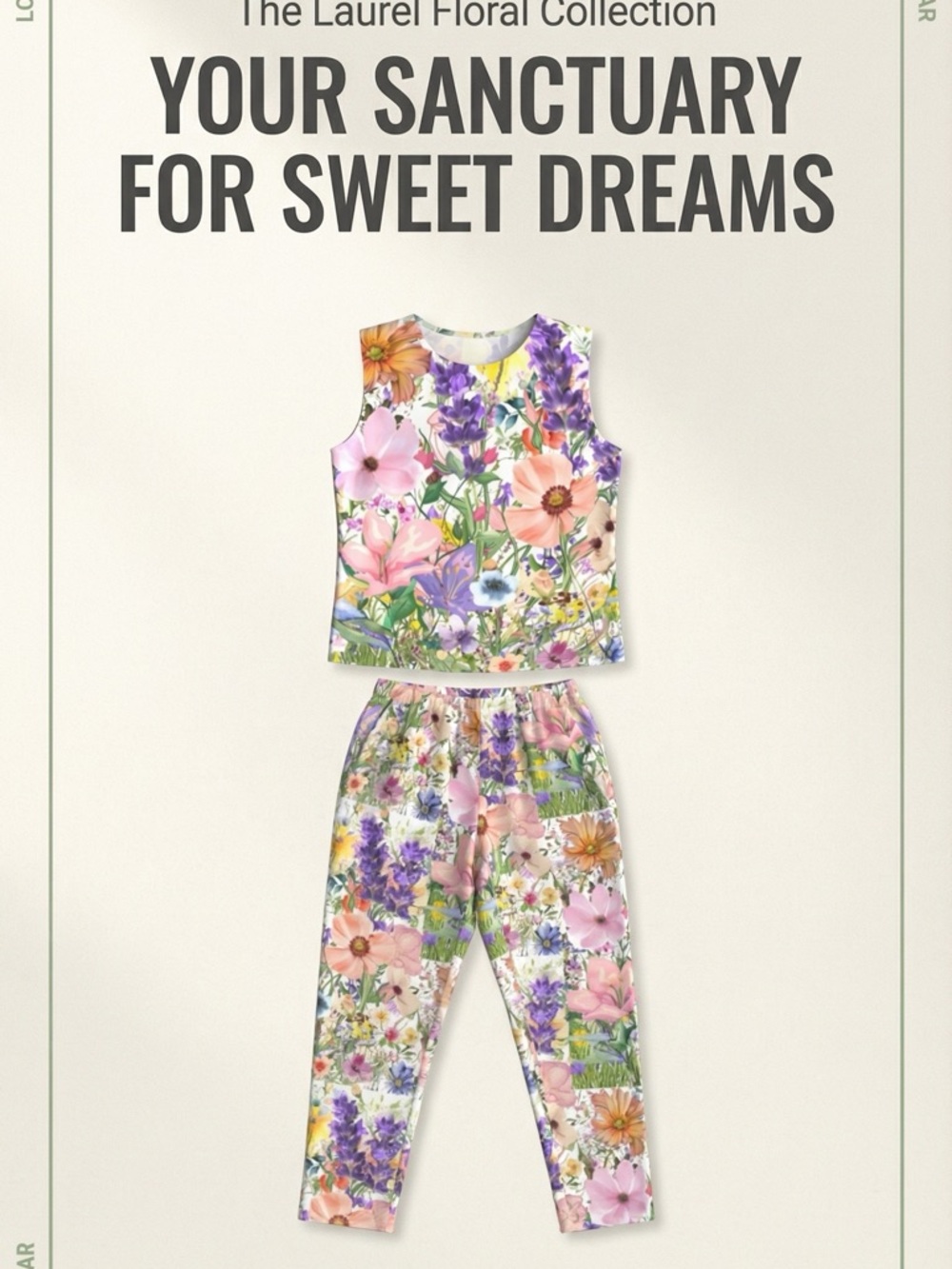 Laurel Floral Womens Pink & Purple Floral Pajama Set